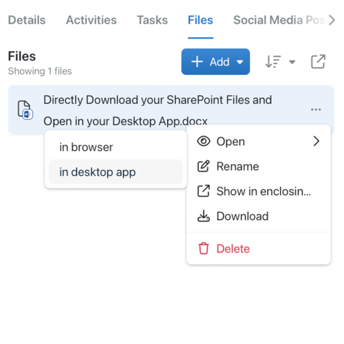 Open your SharePoint files directly in your Desktop apps