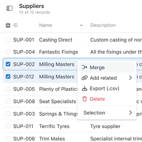 Easily merge duplicate records together