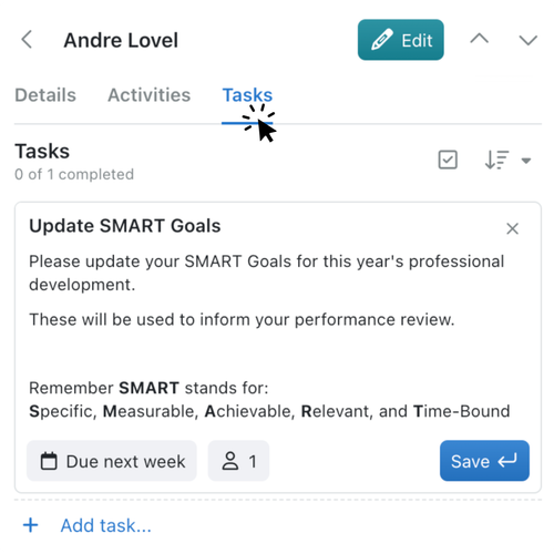 Assign tasks directly to your colleague’s personal task list