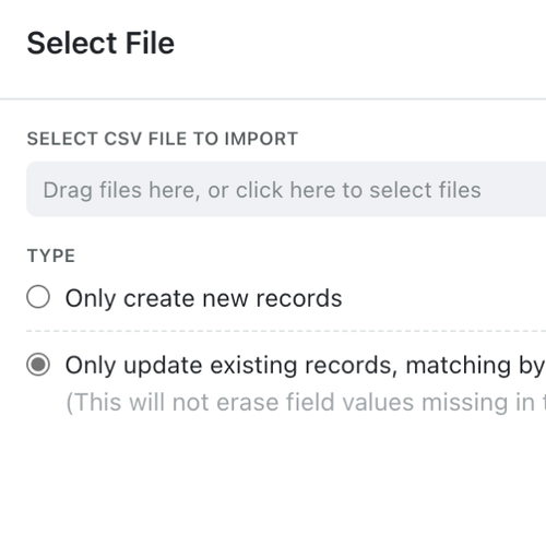 Update your records from a .CSV file