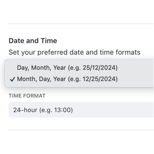 Tailor date formats to match your region