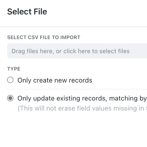 Update your records from a .CSV file