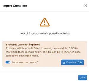 Import Failed, Re-Download **.csv**