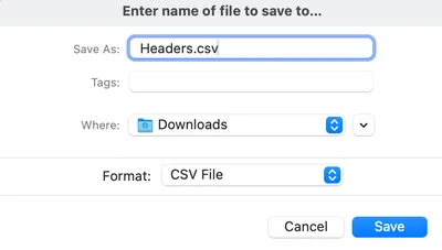 Saving headers to your directory