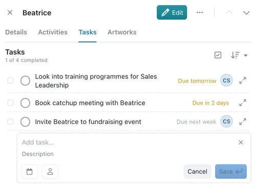 An example of the Tasks pane