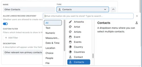 Creating a Linked Field