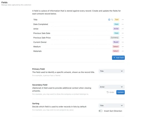 Edit an existing Field