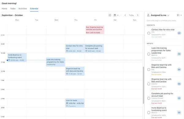 task calendar display